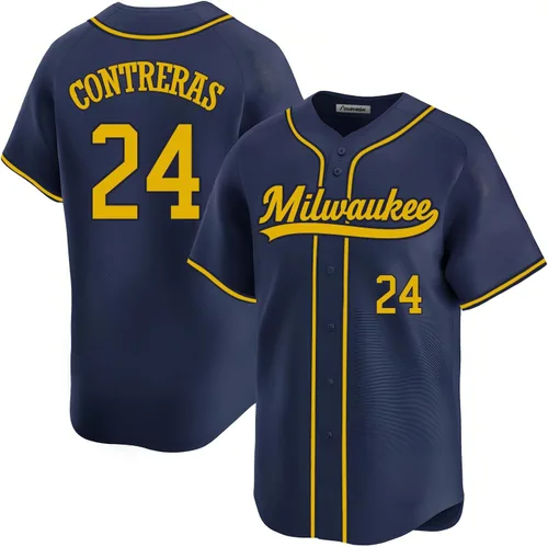 Vista 16 de Camiseta cosida de béisbol Milwaukee personalizada para hombres/mujeres/jóvenes para fanáticos de los deportes