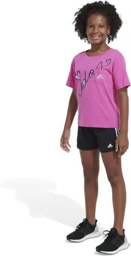 Vista 4 de adidas Girls' Big Short Sleeve Tee T-Shirt