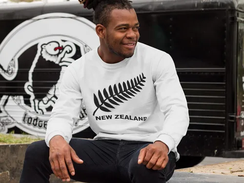 Vista 5 de Pop Threads New Zealand Rugby Fern Graphic Tee for Adults Rugby Tshirt Unisex
