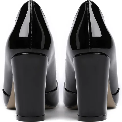 Vista 4 de MODENCOCO Zapatos de tacón alto con puntera puntiaguda para mujer, de 3.5 pulgadas