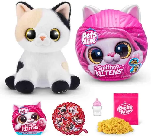 Vista 3 de ZURU Pet's Smitten Kitten's Peluche Interactivo Surtido, Pequeño