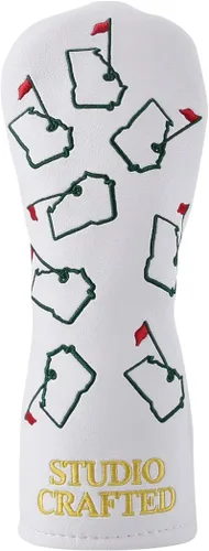Vista 7 de Fundas para cabeza de golf - Augusta Georgia Driver Fairway Woods Hybrid Headcover Blanco