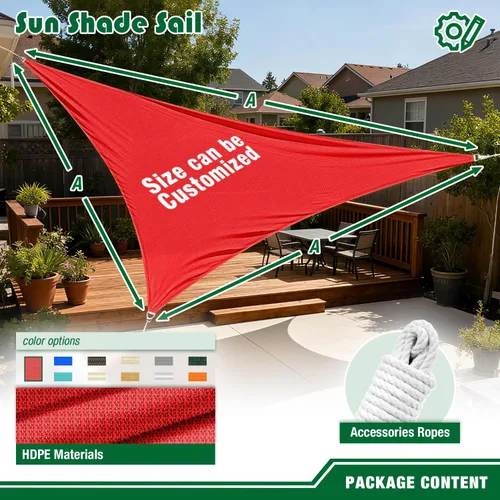 Vista 6 de Toldo Vela Triangular de Sombra 2'x2'x2' Toldo Resistente a los Rayos UV Cubierta para Patio Exterior Pérgola Patio Trasero Terraza Jardín Porche