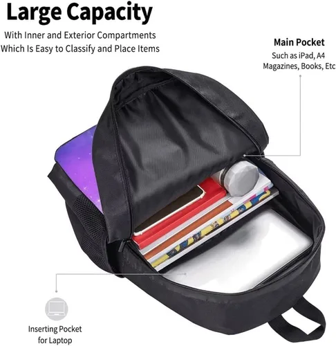 Vista 2 de Afifuots Adolescentes 17 Pulgadas Juego De Dibujos Animados Mochila De Viaje Mochilas 3D Impresiones Casual Bolsa Deportiva Al, K