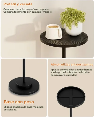 Vista 5 de Mesa auxiliar redonda, mesa pequeña para bebidas para espacios