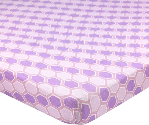 Vista 7 de Sábana ajustable de algodón tejido en jersey para cuna o cama para niño o niña, de Abstract
