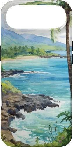 Vista 27 de Tropical Hawaii Forest Beach Ocean Art Aesthetic Case for iPhone 16