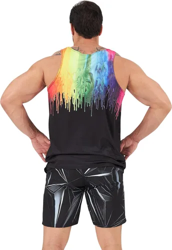 Vista 6 de Loveternal Camiseta sin mangas con estampado 3D para hombre, de verano, informal, de poliéster, gimnasio, entrenamiento, culturismo, camisetas sin