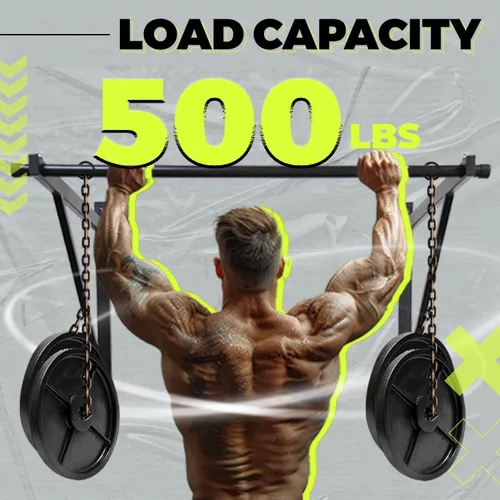 Vista 4 de Barra de pull up para montar en la pared, 50 pulgadas, para ejercitar, 500 libras