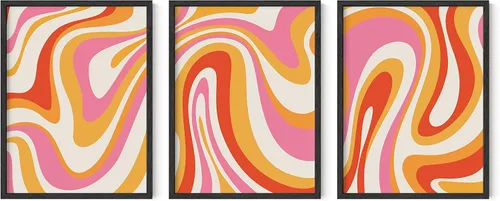 Vista 78 de HAUS AND HUES - Arte de póster Bauhaus - Juego de 3 arte de pared abstracto moderno, pósteres vintage e impresiones, arte de pared azul y amarillo
