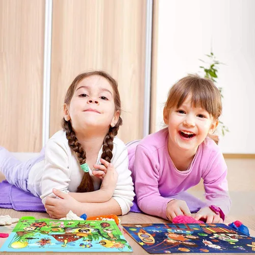 Vista 9 de Rompecabezas de madera para niños de 3 a 5 años de edad, 30 piezas, rompecabezas de madera coloridos para niños pequeños, rompecabezas educativos