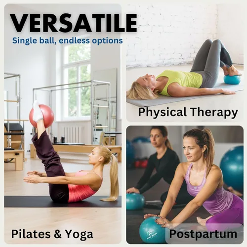 Vista 4 de ProBody Pilates Mini Pelota de Ejercicio con Bomba - Pelota de Entrenamiento de 9 Pulgadas para Estabilidad, Barra, Yoga, Núcleo y Terapia Física
