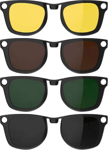 Vista 9 de HIBLOKS 2 clips polarizados para Ray-Ban Meta Wayfarer