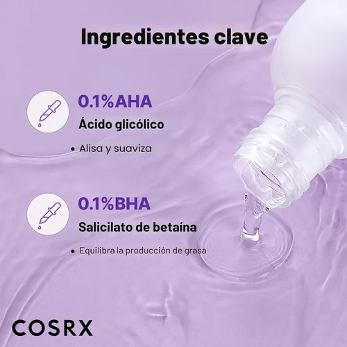 Vista 6 de COSRX AHA/BHA Toner de Tratamiento 5.07 fl.oz/ 150ml, Spray Exfoliante Facial para Puntos Blancos, Poros y Piel Desigual, Tónico Coreano, No Testado