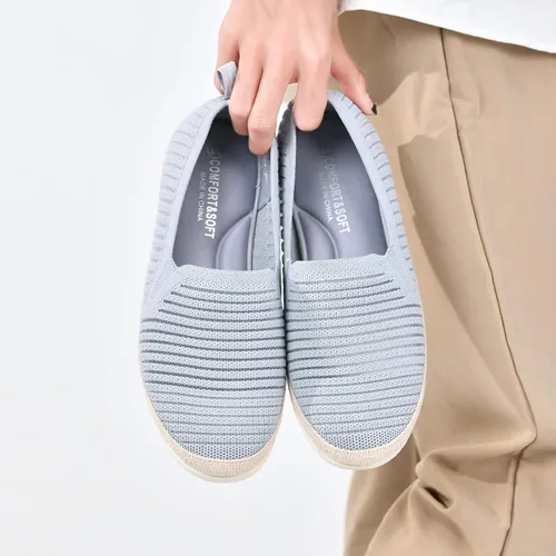 Vista 8 de Women Casual Slip on Walking Shoes Comfortable Knitted Hands Free Slip ins Sneakers with Arch Support Fashion Work Nurse Tennis Shoes