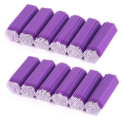 Vista 8 de Tbestmax 1200 piezas de cepillo micro aplicador, micro hisopos, varitas desechables para pestañas de pestañas para extensión de pestañas, 6