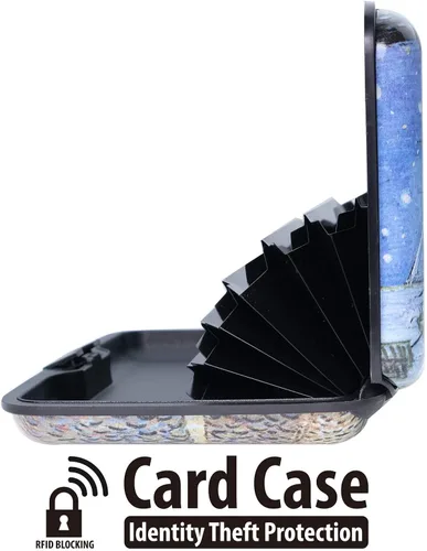 Vista 7 de Mini cartera de aluminio RFID para tarjetas de crédito, funda rígida de metal delgado para tarjetas de visita para mujeres y hombres, CCW037, Moderno