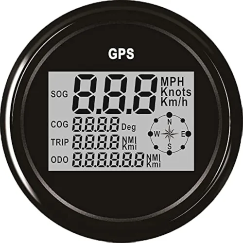 Vista 7 de Kit de velocímetro GPS digital garantizado ELING para coche, barco, motocicleta con retroiluminación roja de 2" (52mm) 12V 24V Negro+Negro
