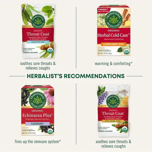 Vista 6 de Traditional Medicinals Orgánico, Té Throat Coat, Eucalipto y Olmo Resbaladizo – Apoya la salud respiratoria y de garganta – Kosher, sin OMG, sin