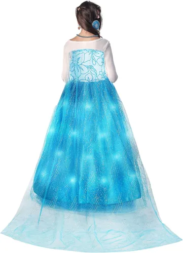 Vista 4 de Sumickx Vestido de princesa para niñas, disfraz de Halloween, cosplay, Navidad, fiesta de cumpleaños