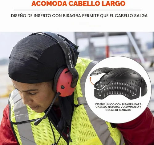 Vista 3 de Ergodyne Skullerz 8948 Mesh Do Rag Bandana y Bump Cap Inserto con Flexión Mejorada, Negro