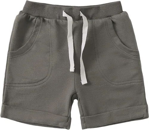 Vista 4 de SOBOWO Pantalones cortos deportivos de verano para bebés niños y niñas, paquete de 3 unidades, pantalones deportivos de algodón sólido, pantalones