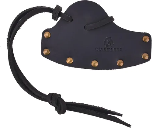 Vista 3 de Funda de cuero duradera para hacha, cubierta de cabeza de hacha, protector de hoja de hacha, herramienta de camping