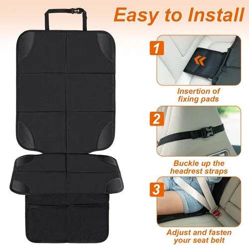 Vista 7 de Husfunov - Protector de asiento de auto, paquete de 2 unidades de almohadilla para asiento de auto, con el acolchado más grueso y respaldo