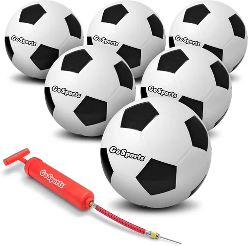 Vista 8 de GoSports Playground Soccer Balls 6 Pack - Durable Rubber for Play on Any Surface, Includes Ball Pump & Carry Bag