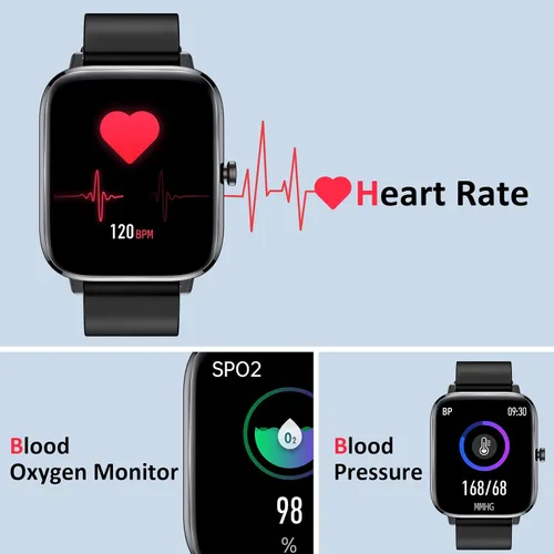 Vista 4 de PJYUBVOR Reloj inteligente, reloj inteligente para hombre, contestar/hacer llamadas, pantalla táctil de 1.83 pulgadas, monitor de actividad física