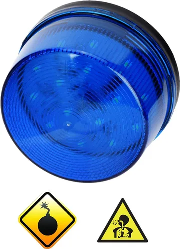 Vista 8 de FILFEEL Luz de advertencia LED de 12 V, luz intermitente azul estroboscópica LED estroboscópica alarma de advertencia de advertencia luz