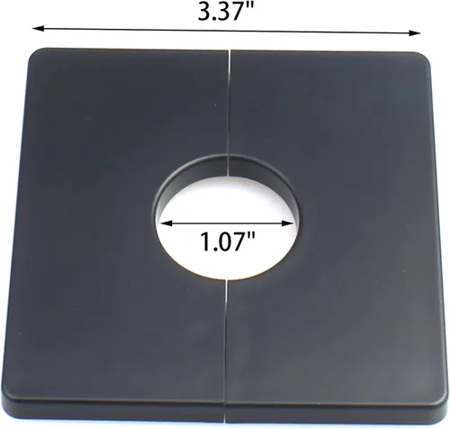Vista 2 de FDXGYH 2 piezas de brida dividida de pared ABS de 1.0 pulgadas cinta autoadhesiva cuadrada cubierta de placa de escudo para grifos de agua