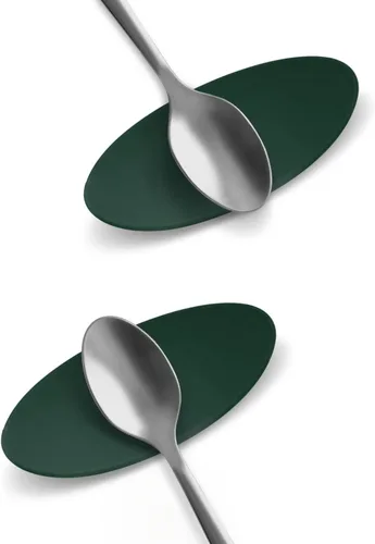 Vista 13 de Carrotez Soporte para cuchara de café de silicona, 2 piezas (0.2 x 1.6 x 3.74 pulgadas), soporte para cuchara flexible en forma de almendra