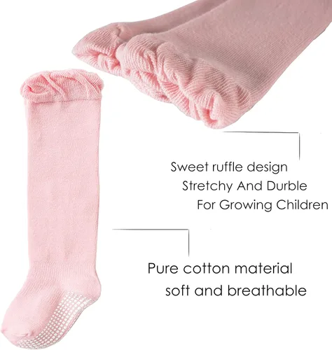 Vista 3 de CozyWay Non-Slip Knee-High Socks, Ultra-Soft Grippy Socks for Baby and Toddler Girls, Boys and All Little Ones