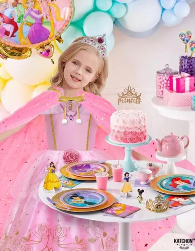 Vista 8 de KatchOn, Princess Costume for Girls with Cape - Girls Princess Dress up Costume with Accessories Crown, Necklace and Bracelet