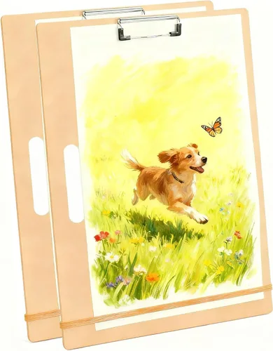 Vista 8 de HXILAJM Tablero de dibujo de 13 x 17 pulgadas con asa, tablero de dibujo portátil para artistas con clip ajustable y bandas de goma, suministros