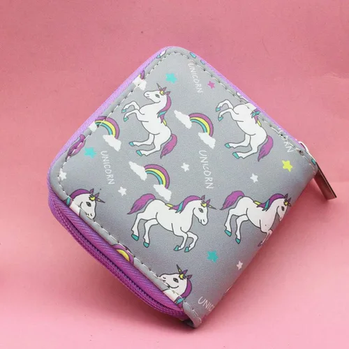 Vista 3 de Monedero lindo de unicornio con cremallera para niñas adolescentes y niñas con borlas, Unicornio, Lindo