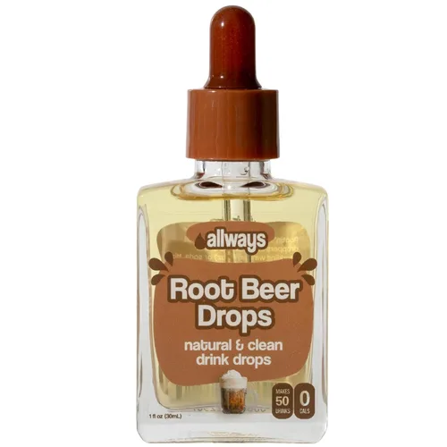 Vista 30 de Allways Drops Potenciador de agua natural de cereza negra Sin azúcar, cero calorías, fruta de monje endulzada Botella de vidrio para hidratación