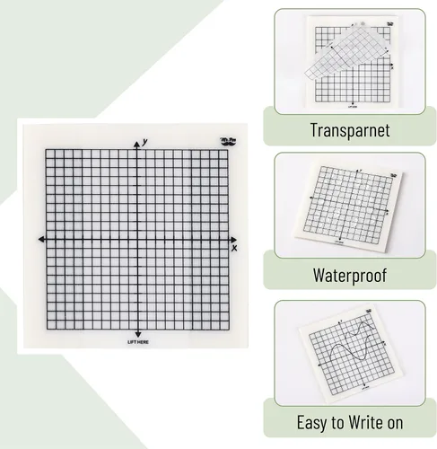 Vista 3 de Mr. Pen - Notas adhesivas transparentes con gráficos, 3 x 3 pulgadas, 6 blocs, 50 hojas/bloc 6 Grid Designs, Square Graph Paper Notes & Fineliner