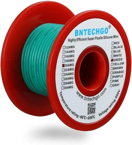 Vista 17 de BNTECHGO - Kit de cables de silicona de 7 colores calibre 20, cada uno de 25 pies de largo, cables de cobre estañado trenzados y flexibles