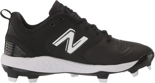Vista 6 de New Balance Fresh Foam Velo V3 - Zapatos de sóftbol moldeados para mujer, NegroBlanco
