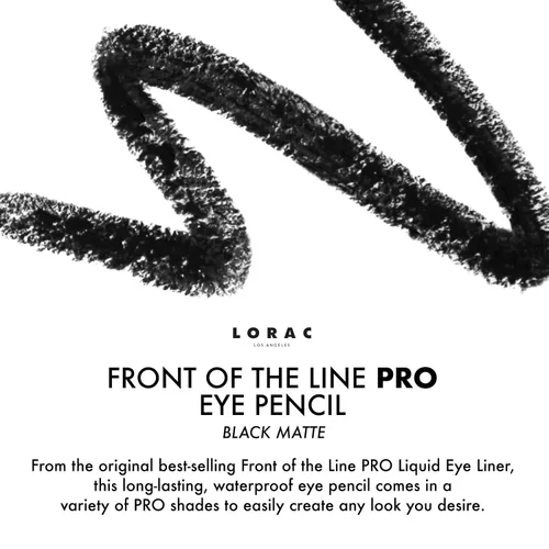 Vista 3 de LORAC Front Line PRO - Lápiz delineador de ojos impermeable, color negro mate, de larga duración, sacapuntas de maquillaje, alta precisión