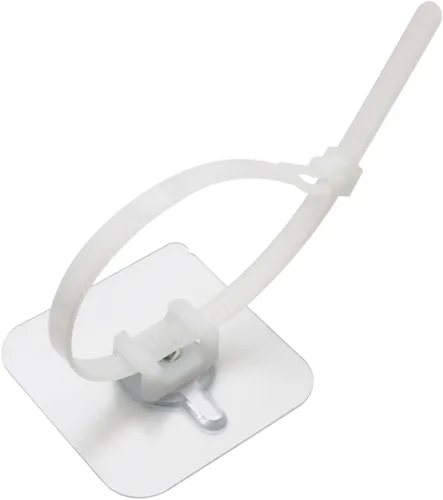 Vista 4 de Lavado universal en forma de U. Mach. Conjunto de guía de manguera de drenaje - 1 forma de U gris + 2 adhesivos adhesivos para bridas de cables