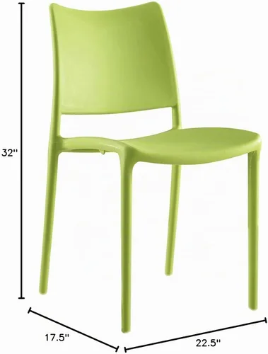 Vista 3 de Modway Hipster contemporáneo moderno moldeado plástico apilable silla de comedor en verde