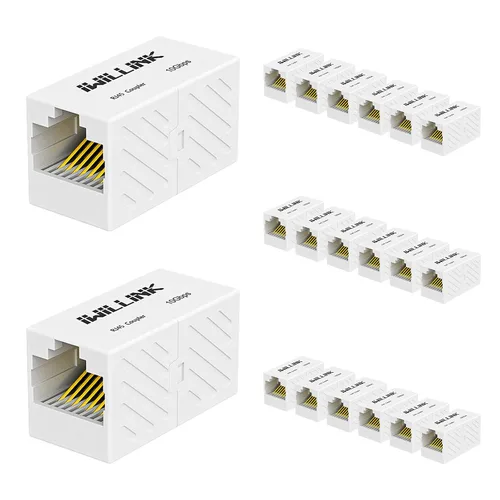 Vista 20 de iwillink Conector Ethernet RJ45, hembra a hembra, paquete de 5, color negro