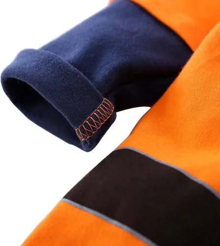 Vista 5 de Enterizo de bebé para cosplay, traje de algodón recién nacido, ropa de una pieza para niño, Naranja