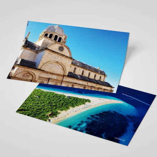 Vista 5 de Paquete de 20 postales de paisaje vintage de Croacia, tarjetas postales de todo el mundo, tarjetas de felicitación para viajes del mundo
