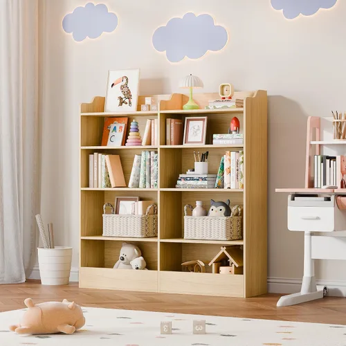Vista 2 de Cozy Castle Organizador de almacenamiento de juguetes, estantería para niños de 5 niveles, estantería de 10 cubos para niños pequeños, armario