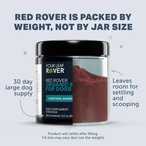 Vista 4 de Four Leaf Rover Red Rover - Suplemento para el tracto urinario para perros, con vitaminas de bayas orgánicas y manzana, buena fuente de polifenoles