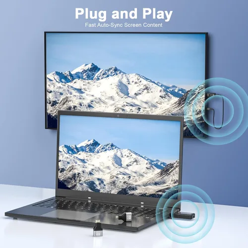 Vista 2 de Transmisor y receptor HDMI inalámbrico de 328 pies/328.1 ft, kit de extensor HDMI inalámbrico, Plug & Play, soporte de decodificación 4K 2.4/5G